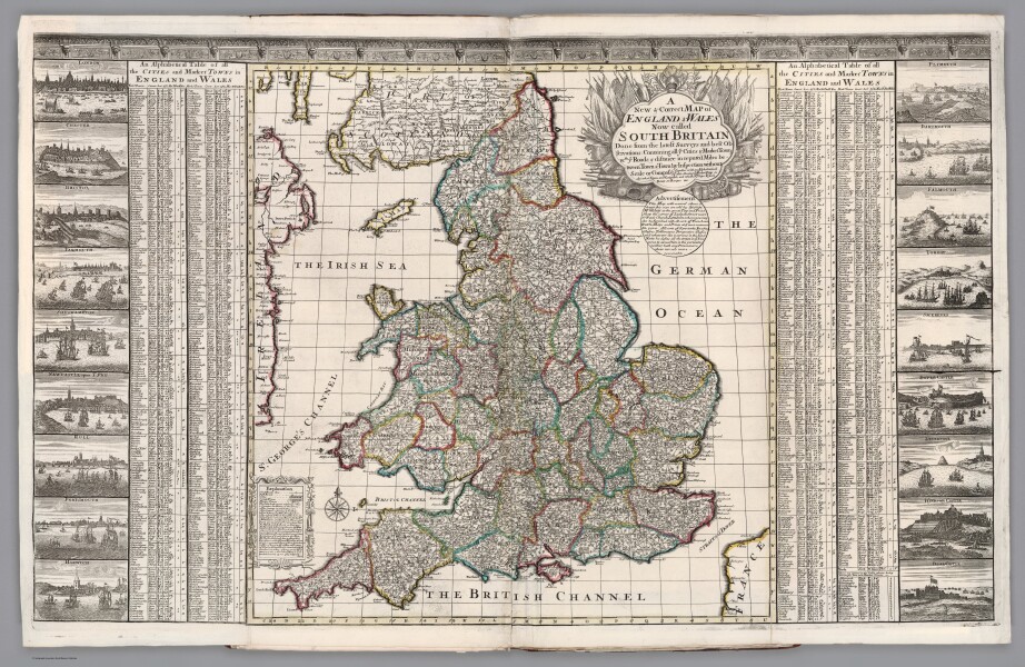 E182.012 - No. 10. A new & correct map of England & Wales, now called South Britain