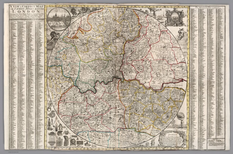 E182.013 - No. 11. A new & correct map of thirty miles round London