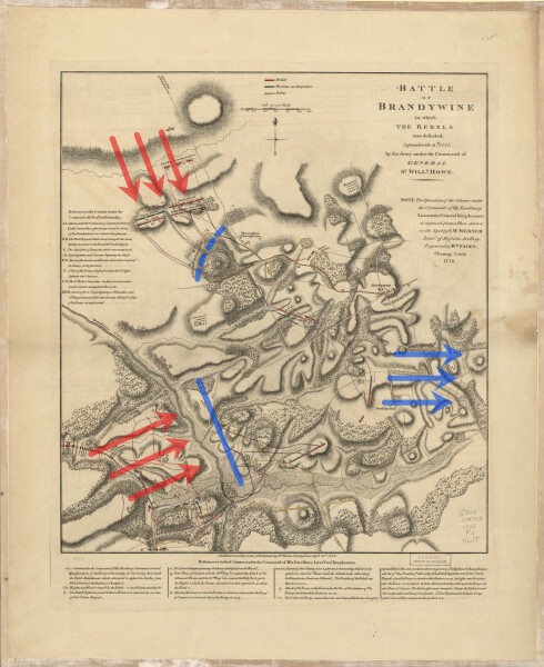E195 - Battle of Brandywine in which the rebels were defeated, 1777 - Battle Map