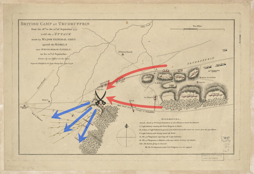 E195 - British Camp at Trudruffrin Battle Map - 1777