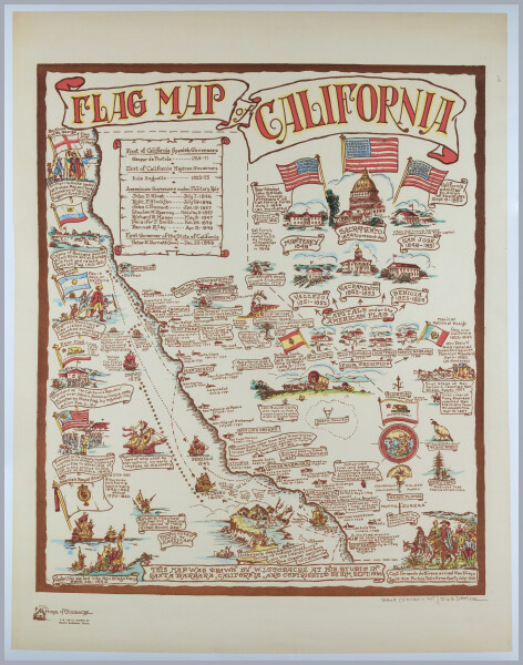 E227 - Historic Pictorial Flag Map of California