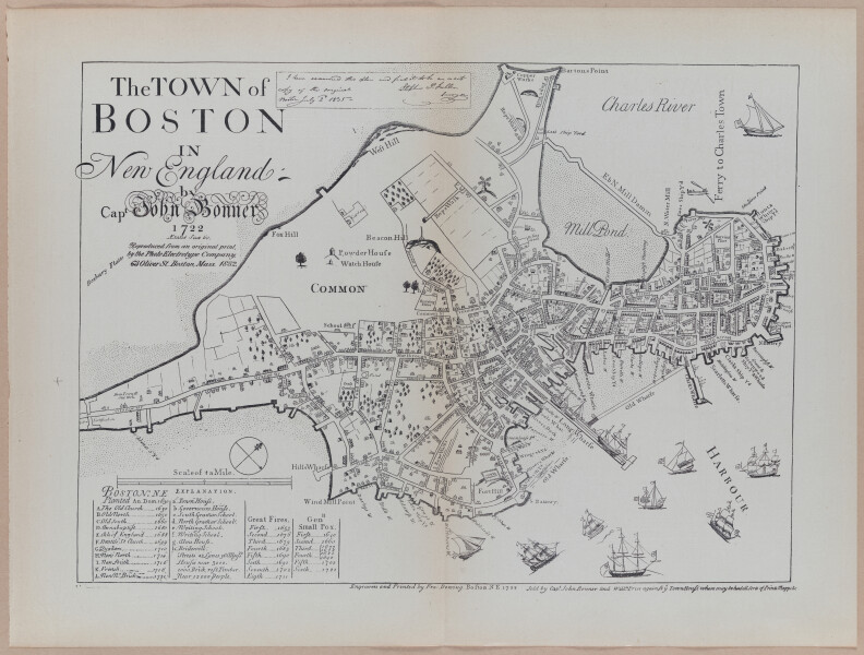 E262 - Antique Views of Ye Towne of Boston - 1882 - i3585 - 3586