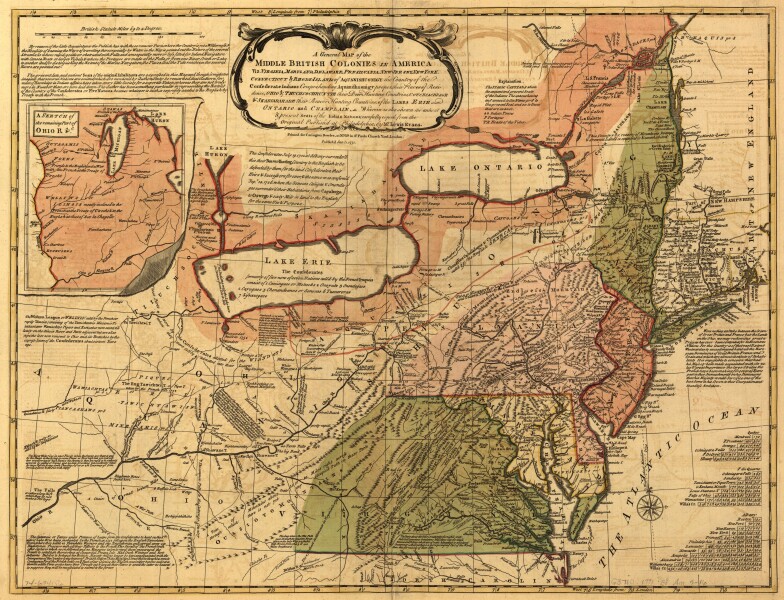 E195 - A general map of the middle British colonies in America - 1771