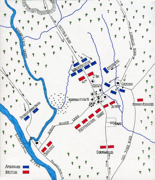 E195 - Battle of Germantown Map, British Battles