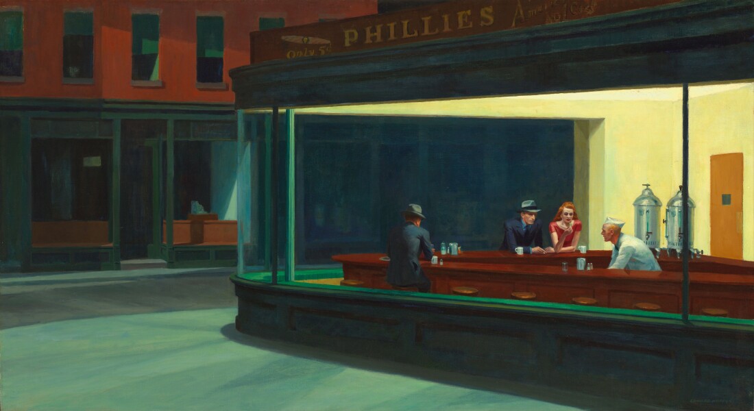 E264 - Nighthawks, Edward Hopper, 1942 - from Susan Anderson