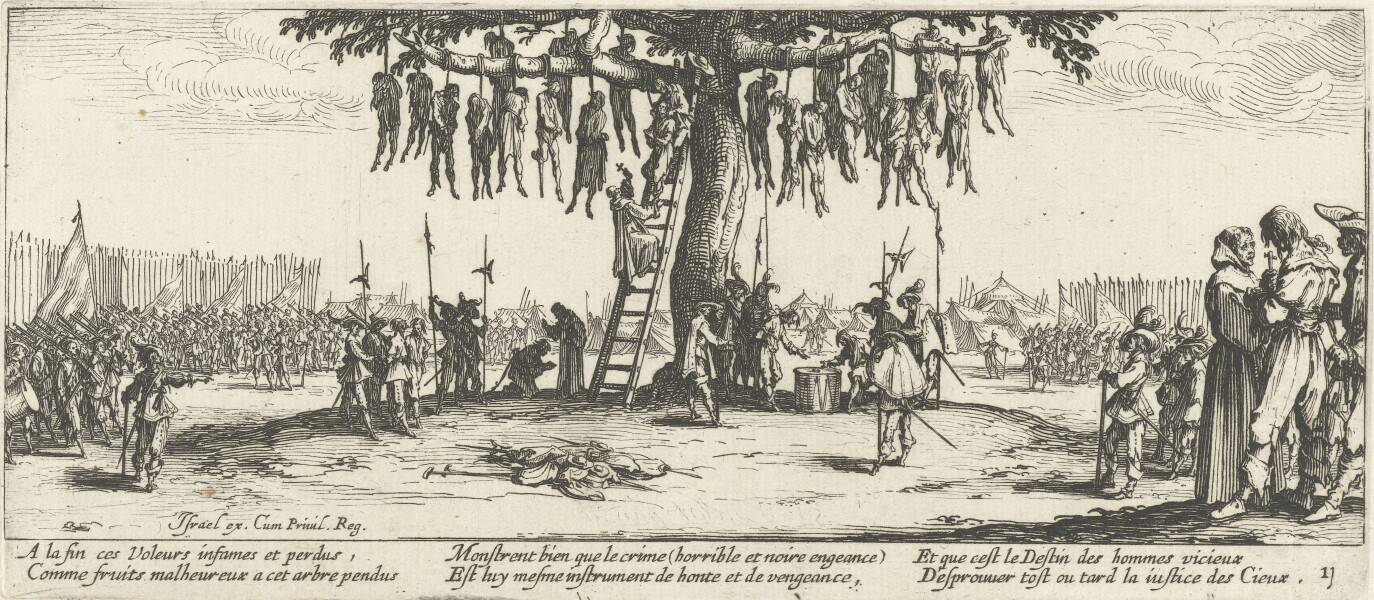 E264 - La Pendaison (The Hanging), Jacques Callot, 1633 - from Tom Paper