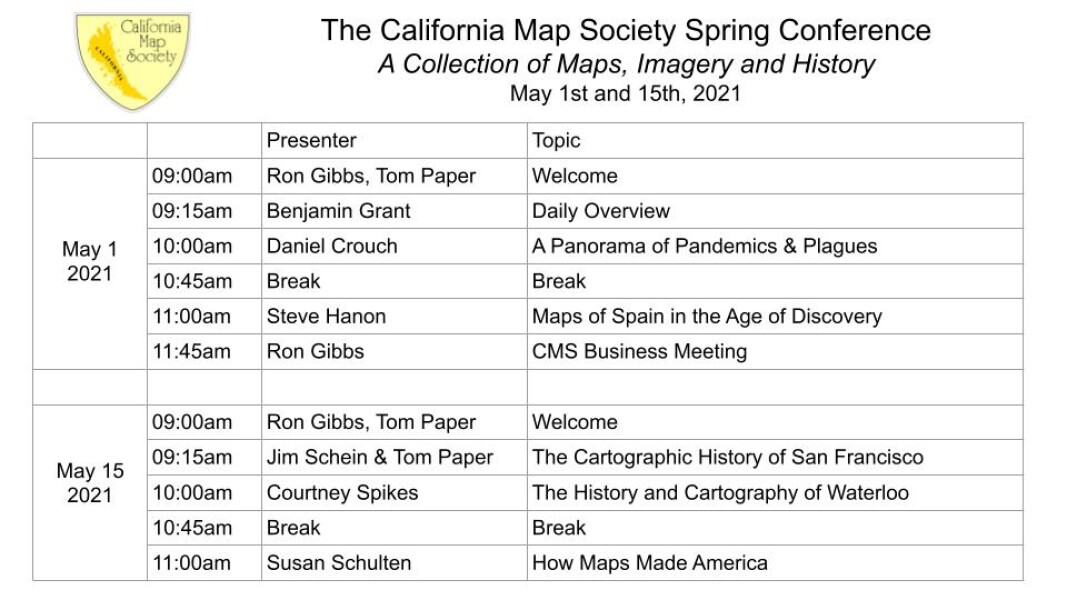 E163 - California Map Society 2021 Spring Conference - Overview