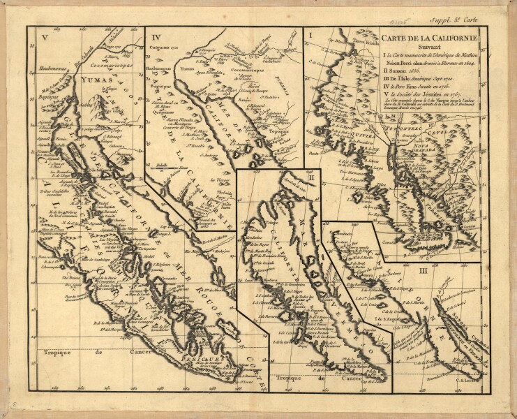 E37 - Variations of California, de Vaugondy, 1770