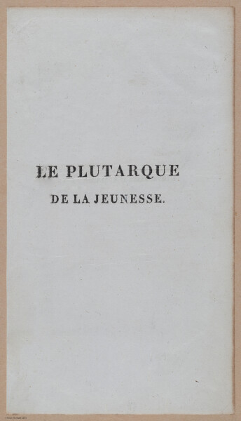 E347 - Le Plutarque De La Jeunesse 1822 - 12539