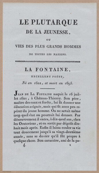 E347 - Le Plutarque De La Jeunesse 1822 - 12542