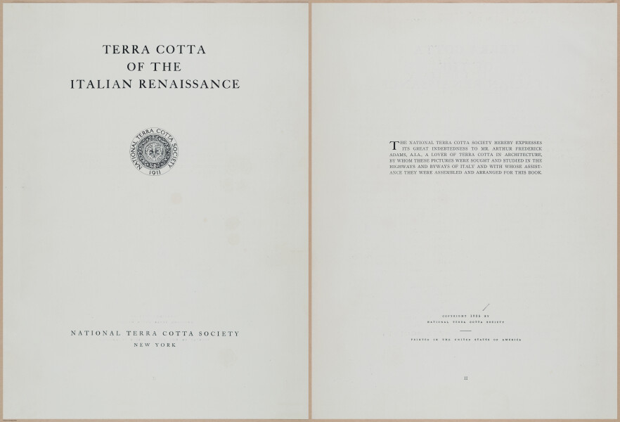 E363 - Terra Cotta of the Italian Renaissance - 1925 - 13775-13776