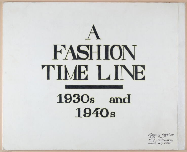 Fashion Timeline, 1930's & 1940's, pen & ink