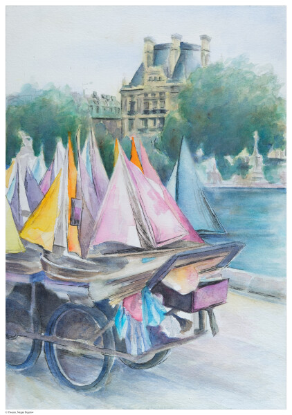 Petits bateaux au Jardin des Tuileries, 75001, Paris.