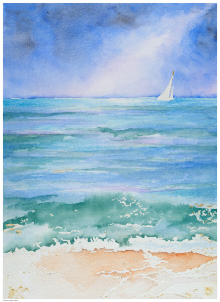 Karen McCombe, watercolor painting class, non-original work.