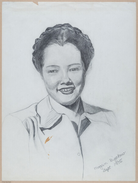 Helen Annetta Devine Bigelow, Mom in high school, pencil sketch