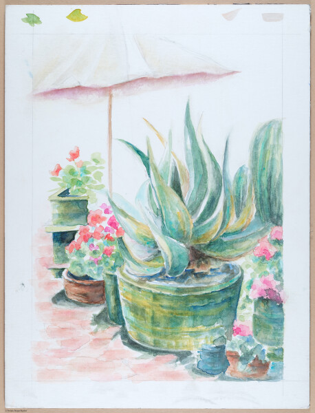 Patio, Jardines de San Juan Bautista, CA, plein air