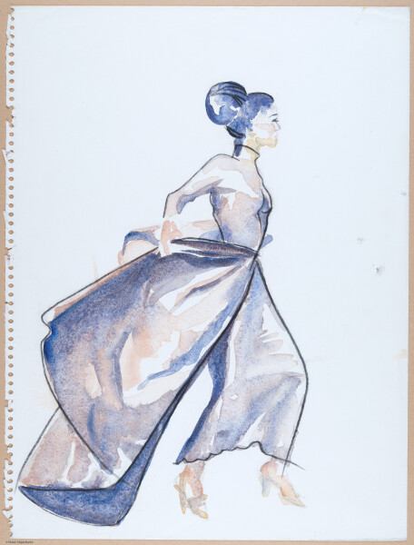 Fashion study, watercolor / pen & ink