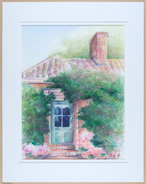 Filoli courtyard, Woodside, CA, watercolor