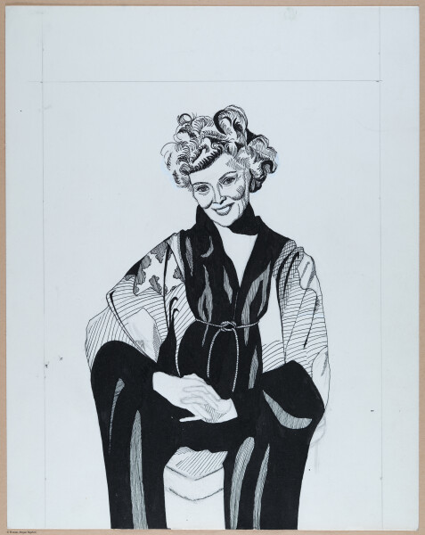 Katherine Hepburn, pen & ink