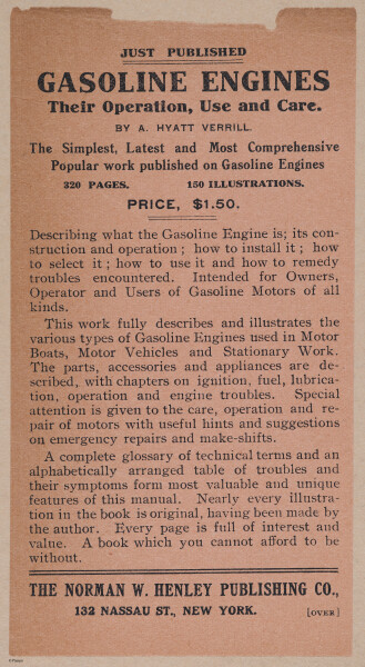 E401 - Gasoline Engines - 1912 - 17575 