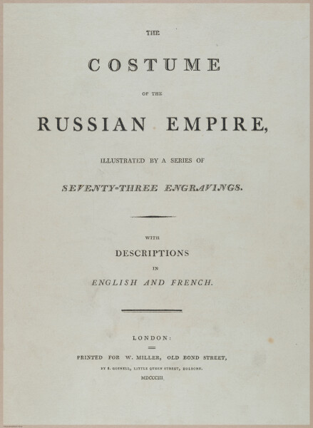 E491 - The Costume of the Russian Empire - 22706