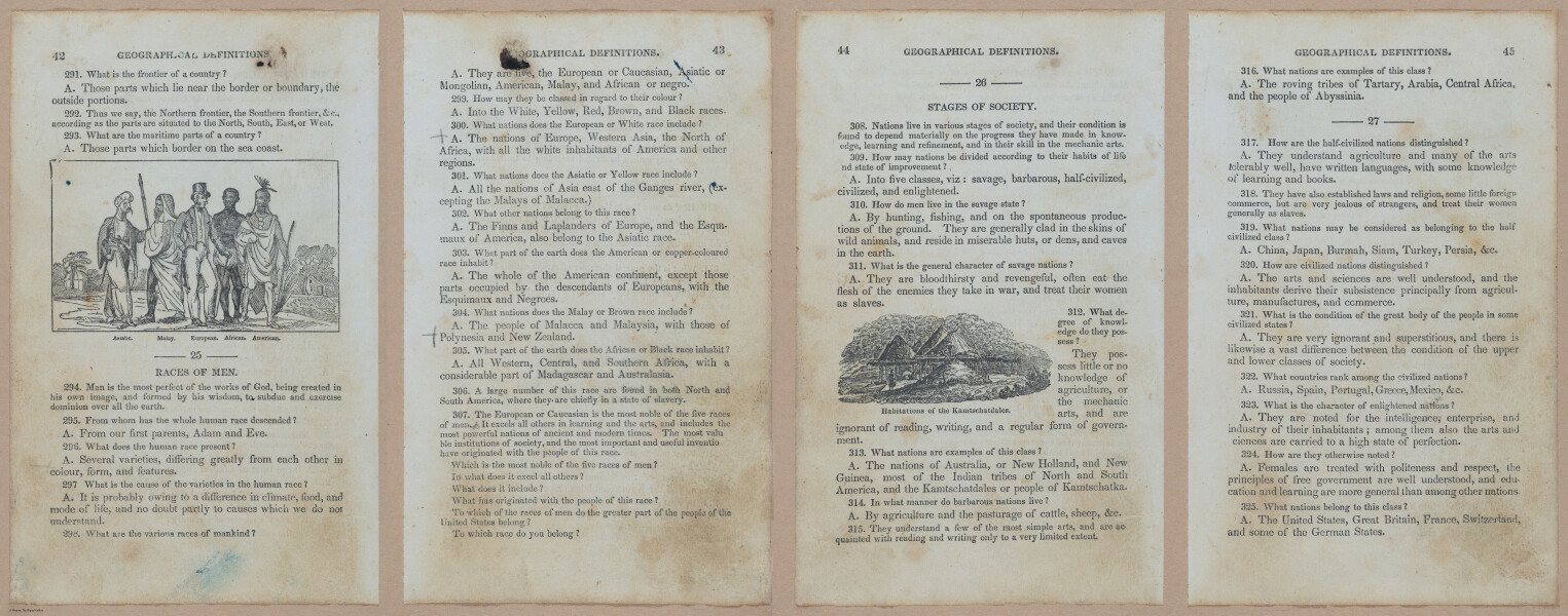 Samuel Augustus Mitchell, Mitchell's School Geography, 1845, pages 42-45. Williams College Special Collections.