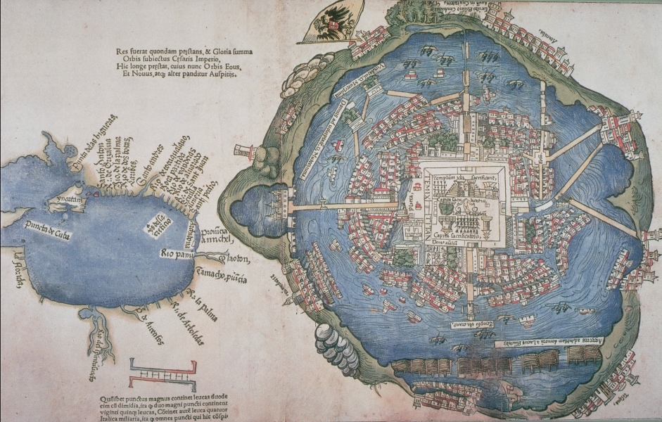 [ 2024-06-12 17:54:41 ]Nuremberg Map of Tenochtitlan, 1524