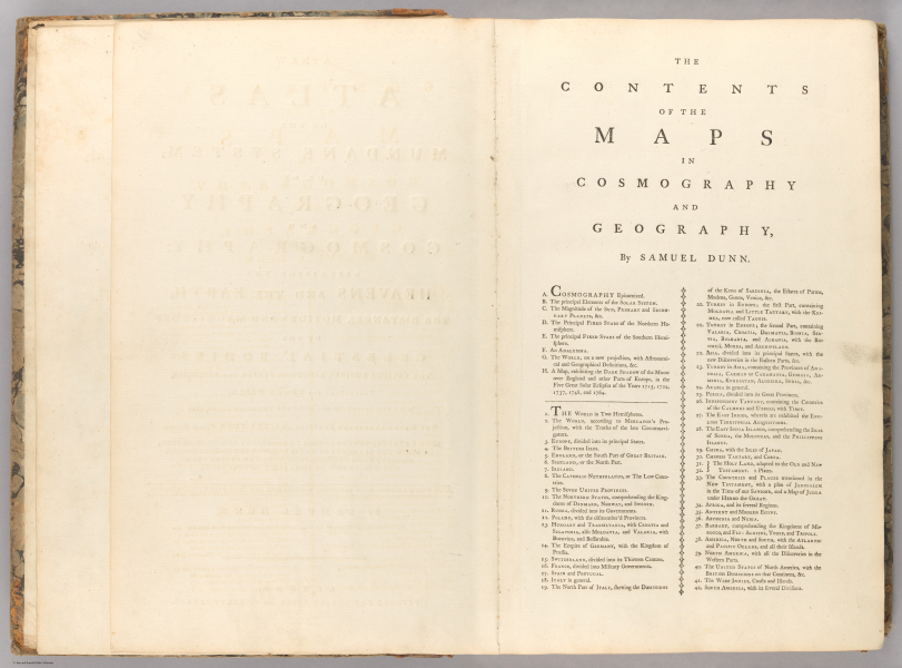 E561 - A new atlas of the mundane system or, of geography and cosmography with the particular description of the latest discoveries - Jane and Ronald Gibbs Collection