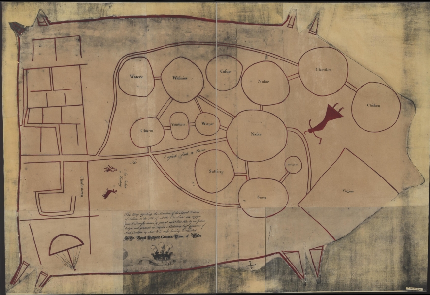 South Carolina Deerskin Map, 1721, Library of Congress Copy.