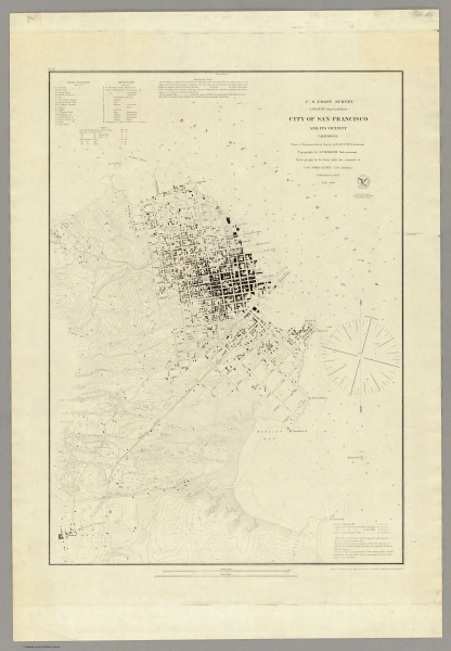 1853 U.S.C.S. Map of San Francisco, California and Its Vicinity